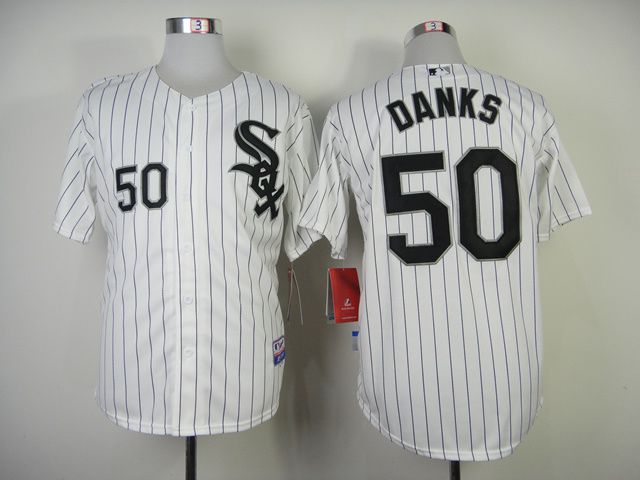 Men Chicago White Sox #50 Danks White black MLB Jerseys